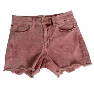 UNIVERSAL THREAD High Rise MIDI Fray Shorts Pink Jean Shorts Womens Size 2 26